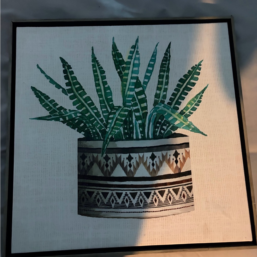 Framed Green Plant Wall Art